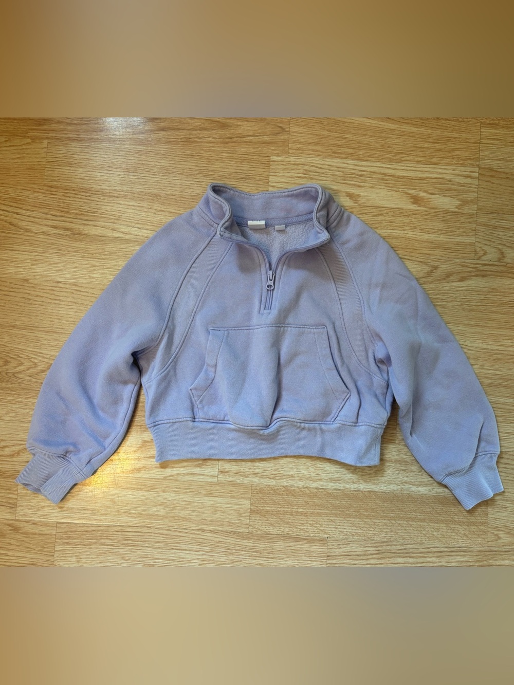Lilac Half-Zip Cropped Sweatshirt